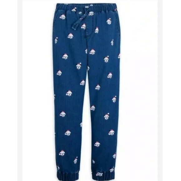 Disney Parks Mickey Mouse Christmas Print Jeans Joggers Pants Elastic 3X - Picture 8 of 8